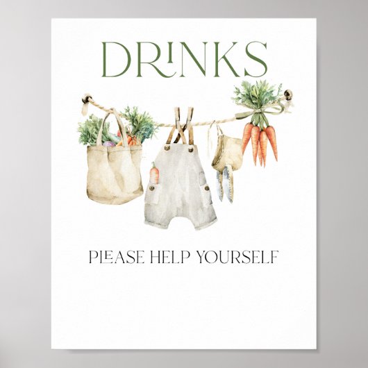 Lokaal geteeld Boerderij Baby shower Drinken teken Poster (Voorkant)