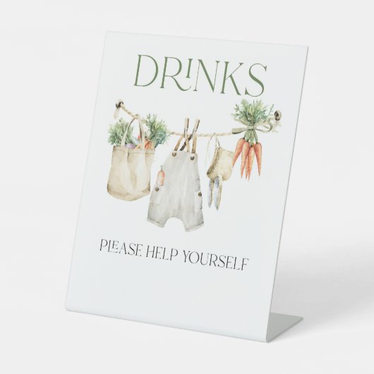 Lokaal geteeld Boerderij Baby shower Drinken teken Reclamebord Met Voetstuk (Voorkant)