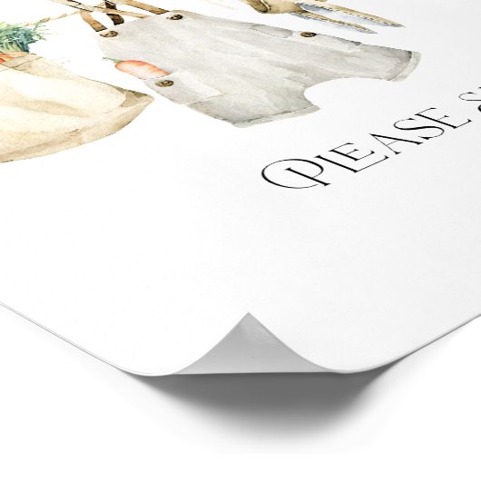 Lokaal geteeld Boerderij Baby shower gastenboek Poster (Hoek)