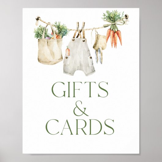 Lokaal geteeld Boerderij Baby shower Gift Kaart Si Poster (Voorkant)