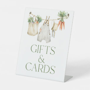 Lokaal geteeld Boerderij Baby shower Gift Kaart Si Reclamebord Met Voetstuk
