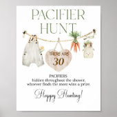 Lokaal geteeld Boerderij Baby shower Pacifier Hunt Poster (Voorkant)