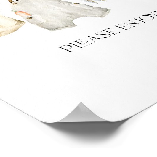 Lokaal geteeld Boerderij Baby shower voedsel Poster (Hoek)