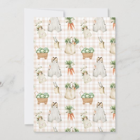 Lokaal geteeld Boerderij Markt Modern Baby shower Kaart (Achterkant)