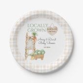 Lokaal geteeld Boerderij Markt Modern Baby shower Papieren Bordje (Voorkant)