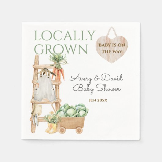 Lokaal geteeld Boerderij Markt Modern Baby shower Servet (Voorkant)