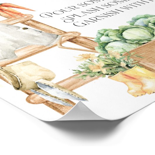 Lokaal geteeld Boerderij Rustiek Baby shower Momos Poster (Hoek)