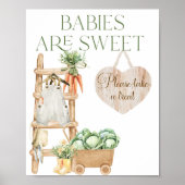 Lokaal geteeld Boerderij Rustiek Baby shower Sweet Poster (Voorkant)