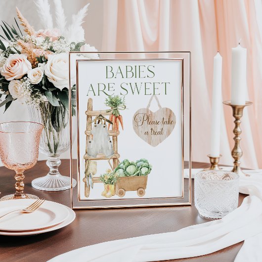 Lokaal geteeld Boerderij Rustiek Baby shower Sweet Poster