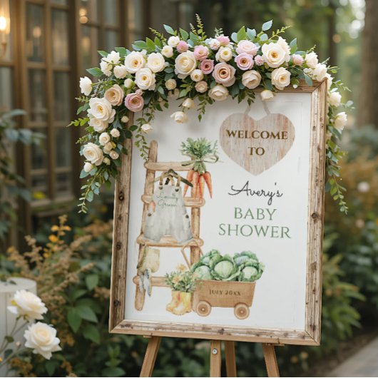 Lokaal geteeld Boerderij Rustiek Baby shower Welko Poster