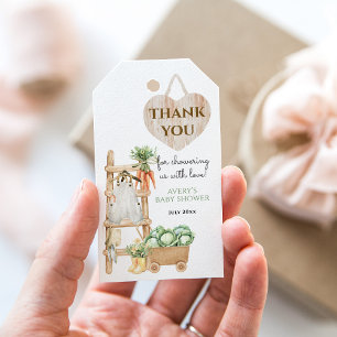 Lokaal geteeld Boerderij rustieke Baby shower Beda Cadeaulabel