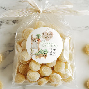 Lokaal geteeld Boerderij rustieke Baby shower Beda Ronde Sticker