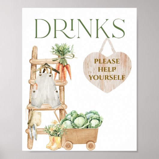 Lokaal geteeld Boerderij rustieke Baby shower Drin Poster (Voorkant)