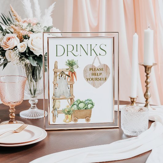 Lokaal geteeld Boerderij rustieke Baby shower Drin Poster