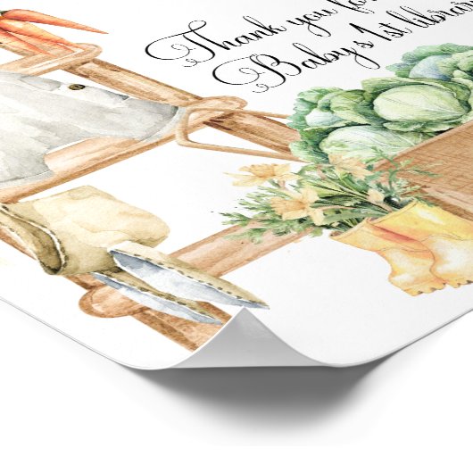 Lokaal geteeld Boerderij rustieke Baby shower Drin Poster (Hoek)