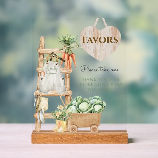 Lokaal geteeld Boerderij rustieke Baby shower guns Acryl Bord (Neutraal)