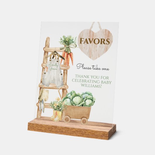 Lokaal geteeld Boerderij rustieke Baby shower guns Acryl Bord (Hoek)