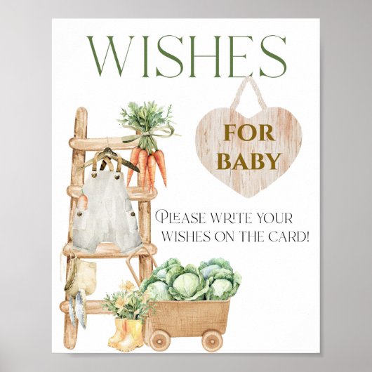 Lokaal geteeld Boerderij rustieke Baby shower wens Poster (Voorkant)
