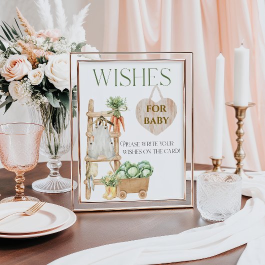 Lokaal geteeld Boerderij rustieke Baby shower wens Poster