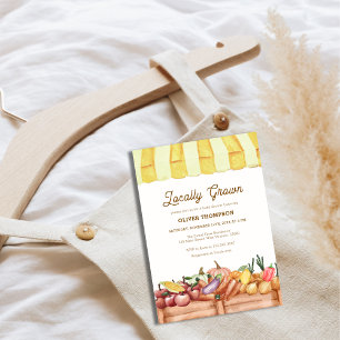 Lokaal geteeld Boerderij Veggie Fruit Baby shower Kaart
