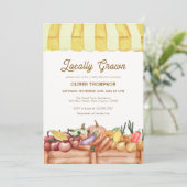 Lokaal geteeld Boerderij Veggie Fruit Baby shower Kaart (Staand voorkant)
