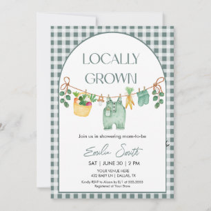 Lokaal geteeld, boeren markeren Baby shower uitnod Kaart