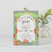 Lokaal geteeld, Boerenmarkt Groen Baby shower Kaart (Staand voorkant)