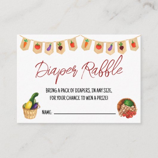 Lokaal geteeld, boerenmarkt, luierloof informatiekaartje (Voorkant)