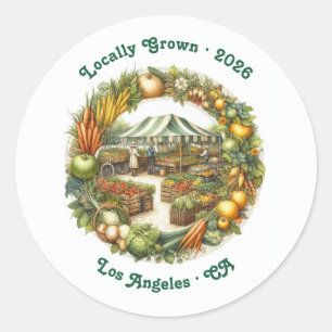 Lokaal Geteeld - Boerenmarkt Verjaardagsfeestje Ronde Sticker