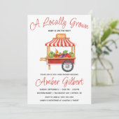 Lokaal geteeld, Boer's Market Baby shower Invitat Kaart (Staand voorkant)