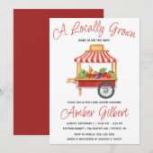 Lokaal geteeld, Boer's Market Baby shower Invitat Kaart (Voorkant / Achterkant)