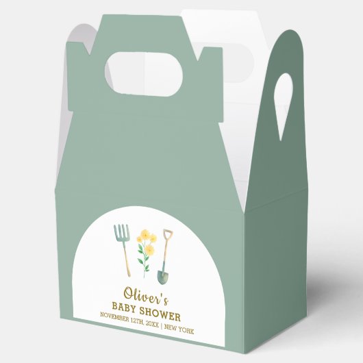 Lokaal geteeld Boho Floral Gardening Baby shower Bedankdoosjes (Geopend)