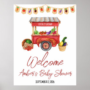 Lokaal geteeld, Farmer's Market Baby shower Welkom Poster