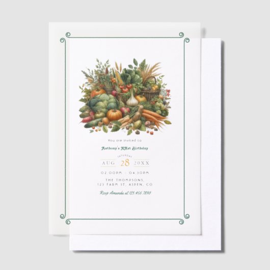 Lokaal geteeld - Farmers Market Verjaardagsfeest Vellum Uitnodigingen (Offset)