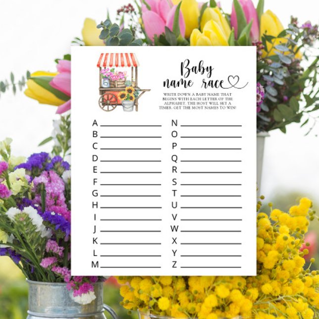 Lokaal geteeld Flowers Baby shower - Baby naam rac (Creator heeft geüpload)