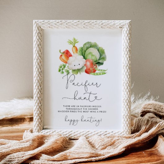 Lokaal geteeld Fopspeen jacht baby shower spel Poster