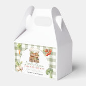 Lokaal geteeld Fresh Market Baby shower Gingham Bedankdoosjes (Voorkant Zijde)