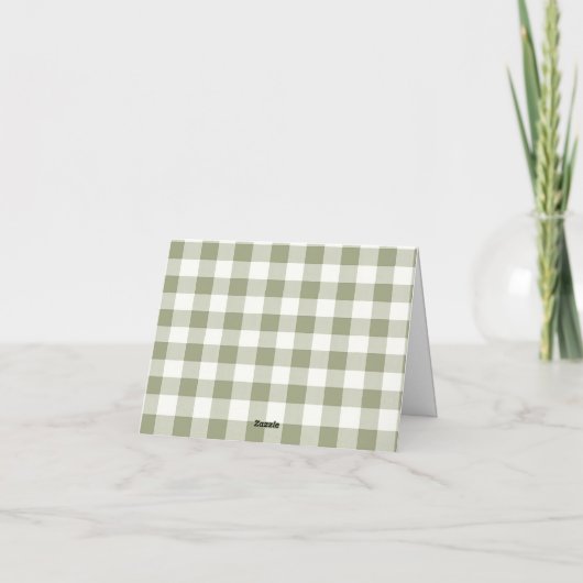 Lokaal geteeld Fresh Market Baby shower Gingham Bedankkaart (Achterkant)
