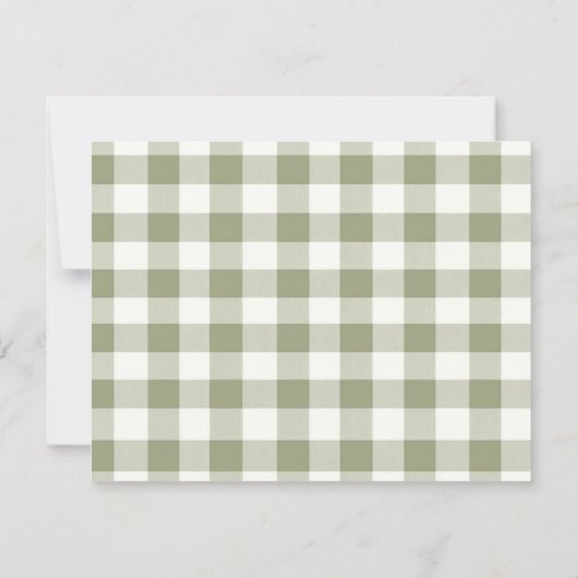 Lokaal geteeld Fresh Market Baby shower Gingham Bedankkaart (Achterkant)