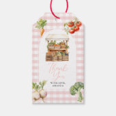 Lokaal geteeld Fresh Market Baby shower Gingham Cadeaulabel (Voorkant)