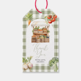 Lokaal geteeld Fresh Market Baby shower Gingham Cadeaulabel