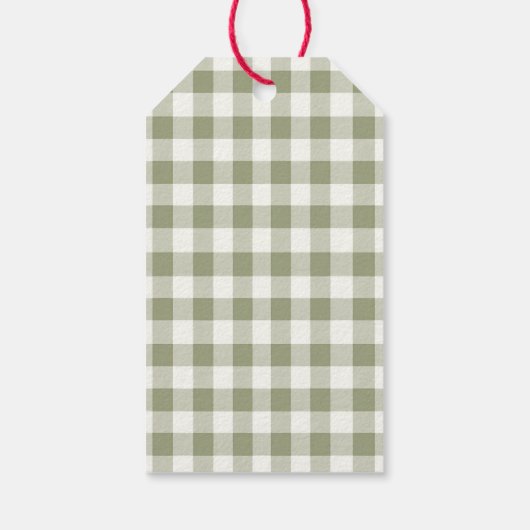 Lokaal geteeld Fresh Market Baby shower Gingham Cadeaulabel (Achterkant)