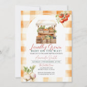 Lokaal geteeld Fresh Market Baby shower Gingham Kaart (Voorkant)