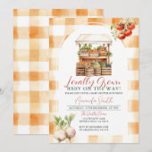 Lokaal geteeld Fresh Market Baby shower Gingham Kaart (Voorkant / Achterkant)