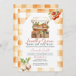 Lokaal geteeld Fresh Market Baby shower Gingham Kaart
