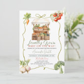 Lokaal geteeld Fresh Market Baby shower Gingham Kaart (Staand voorkant)