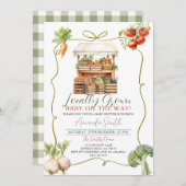 Lokaal geteeld Fresh Market Baby shower Gingham Kaart (Voorkant / Achterkant)