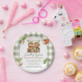 Lokaal geteeld Fresh Market Baby shower Gingham Papieren Bordje (Feest)