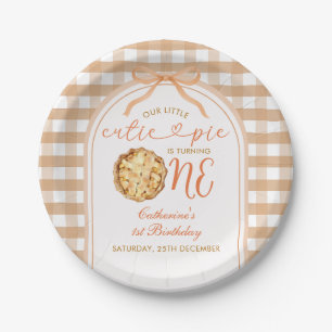 Lokaal geteeld Fresh Market Baby shower Gingham Papieren Bordje