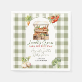 Lokaal geteeld Fresh Market Baby shower Gingham Servet
